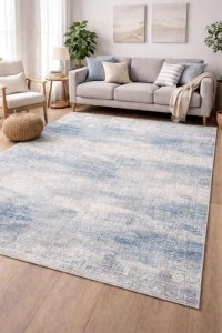 Anemon T110A Modern Area Rug Silver Blue